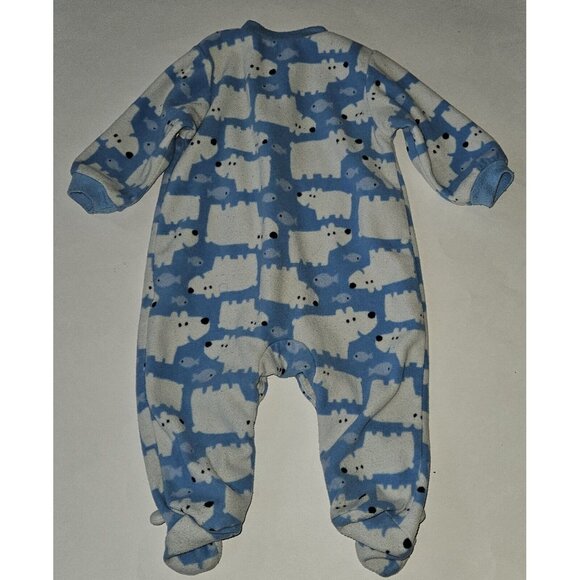 3 Pairs Fleece Footie Pajamas Sleepers Lot Baby Boy 6 Months Carter's Baby Gear - Picture 4 of 14